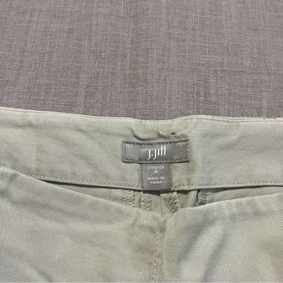 J. Jill Cream Chino Pants Straight Leg Cotton Blend Stretch Size 4 flat front - Picture 4 of 7